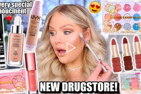 NEW VIRAL DRUGSTORE MAKEUP TESTED | FULL FACE FIRST IMPRESSIONS + a very special announcement ❤️