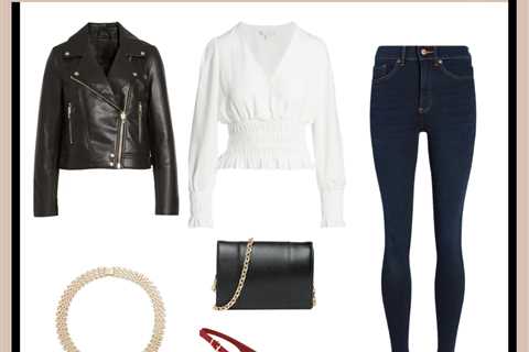 Outfit with Leather Jacket for Date Night