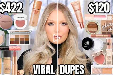 FULL FACE TESTING VIRAL DRUGSTORE DUPES 2022 😍 | DRUGSTORE VS HIGH END MAKEUP