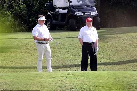 Trump drives to West Palm golf course after Biden hit him