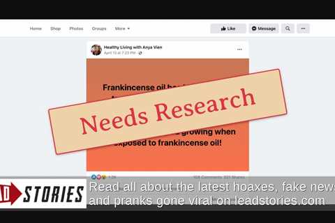 Fact Check: NO Evidence Frankincense Treats Cancer — Found To Kill Cancer Cells In Lab But More..