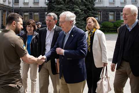 McConnell and other Republican senators make a secret visit to Ukraine.