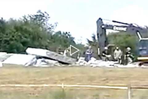 This Bulldozer Just Took Down The Rest Of The Georgia Guidestones After Someone Destroyed Them