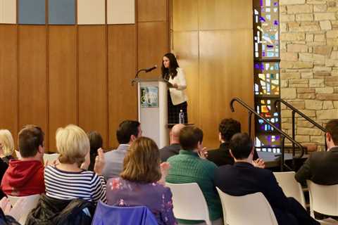 Lakewood Mayor Meghan George delivers a State of City address at the new Cove Community Center