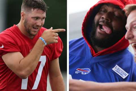 Josh Allen starts fight as tempers flare during first padded practice on day 6 of training camp..