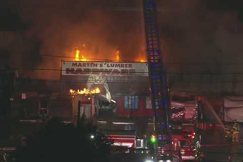 Fire at warehouse on Jensen Drive in north Houston