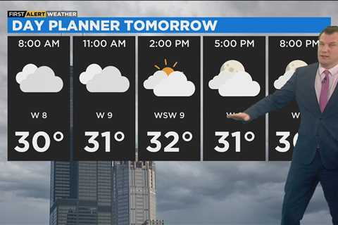 Chicago First Alert Weather: snow tapering off, clouds linger tomorrow