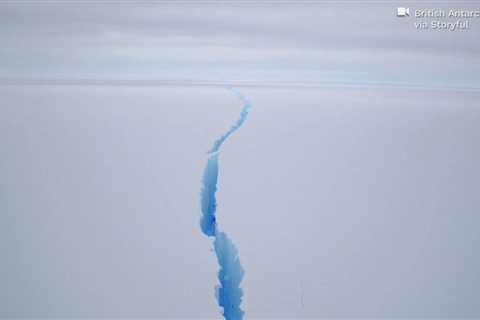 Giant iceberg breaks away from the Brunt Ice Shelf in Antarctica