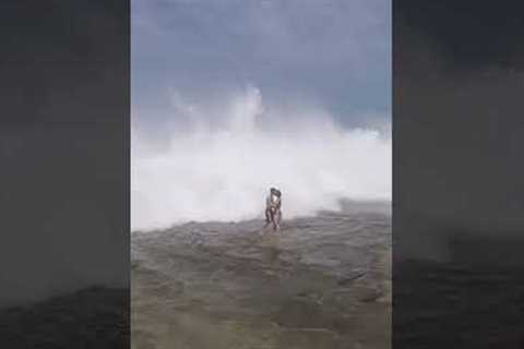 Big waves catching people off-guard...