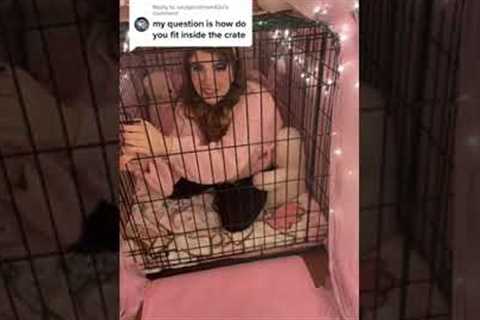 21 Year Old Woman Uses Dog Cage To Relax