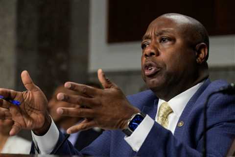 Lone Black Republican in US Senate in race for President Tim Scott, Donald Trump and Joe Biden,..