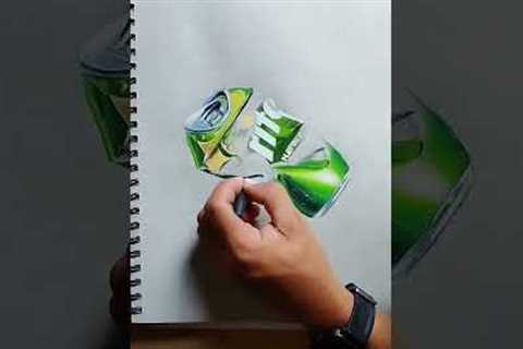 Artist draws hyper-realistic Sprite can leaving viewers spellbound