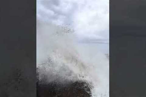 Big wave washes off the sightseers