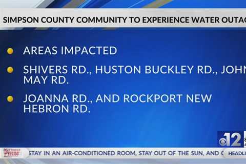 Simpson County community to experience water outage