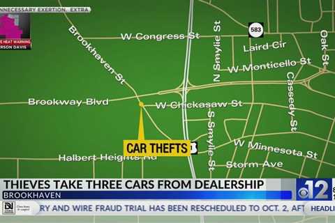 Three cars stolen from Brookhaven dealership