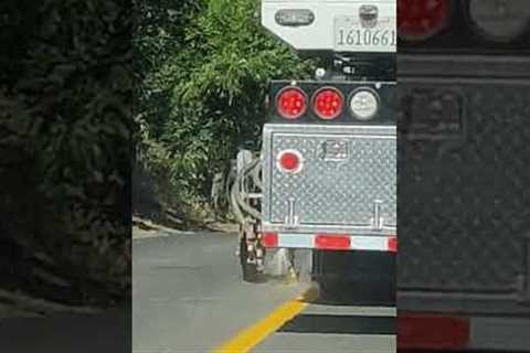 Truck sprays perfectly straight road lines while driving