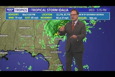 Tropical Update: Idalia inland, expected to move into Atlantic