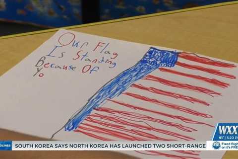 Local students make cards for first responders