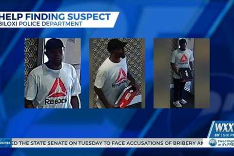 Biloxi PD looking for suspect accused of stealing from a business