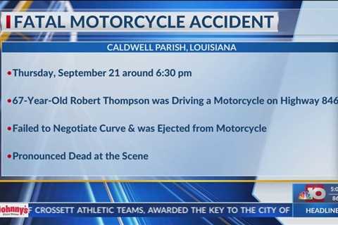 State Police: Caldwell Parish man killed in motorcycle crash on LA Highway 846