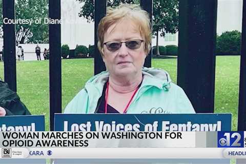 Woman marches for opioid awareness