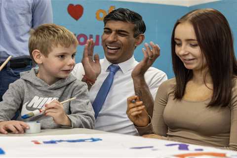 Rishi Sunak relaxes with a game of table football ahead of Conservative party conference