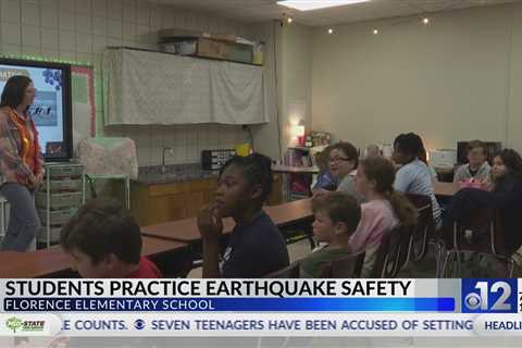 Florence Elementary students practice earthquake safety