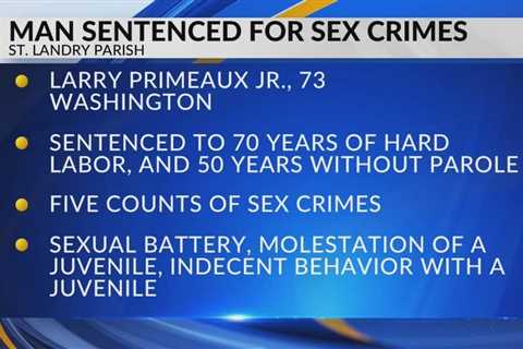 St. Landry man sentenced to 70 years for sex crimes against juveniles