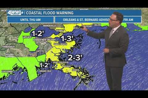 Weather: mostly cloudy skies, coastal flooding possible