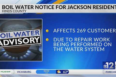 Nearly 270 Jackson customers under boil water alert