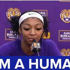Angel Reese, LSU Tigers press conference after 82-64 win against Virginia Tech Hokies