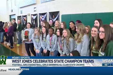 West Jones celebrates state champion football, swim teams