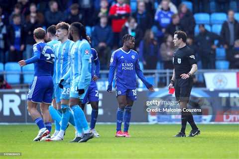 Fatawu Issahaku sent off in Leicester City’s defeat to Coventry