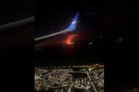 Grindavik eruption caught on camera from flight