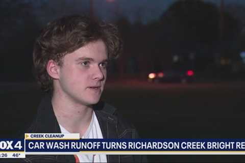 Teen describes finding bright red creek in Richardson