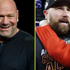 Dana White uses Travis Kelce and Taylor Swift to highlight the other major Vegas event on Super..