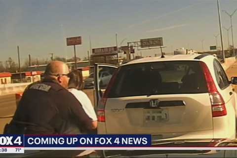 Mansfield officer saves woman who was choking on interstate