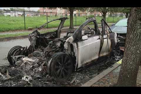 Tesla catches fire at charging station