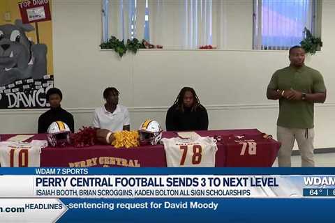 Perry Central football sends 3 more to the next level