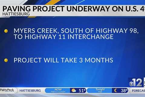 Paving project underway on U.S. 49 in Hattiesburg