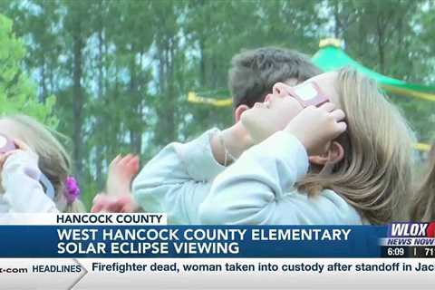 West Hancock Elementary School students view first solar eclipse