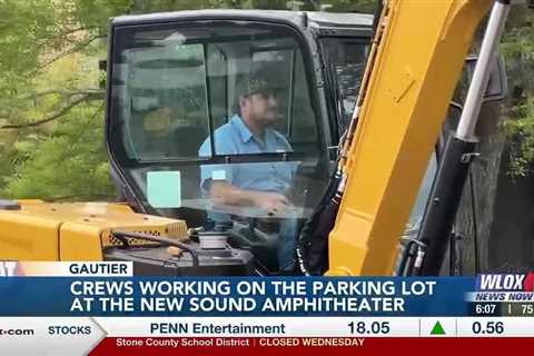 Crews working on parking lot at The Sound Amphitheater