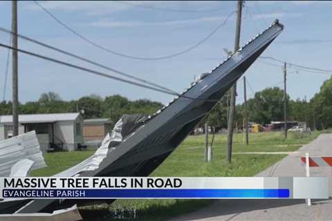 Evangeline Parish family had garage roof ripped off in weather