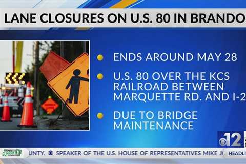 Temporary lane closures on U.S. 80 in Brandon underway