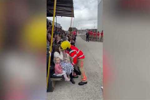 Footage shows a firefighter proposing to his girlfriend - at his pass out parade