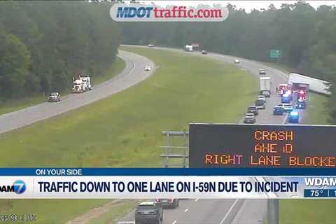 18-wheeler accident causes right lane closure on I-59 N at US 98 E