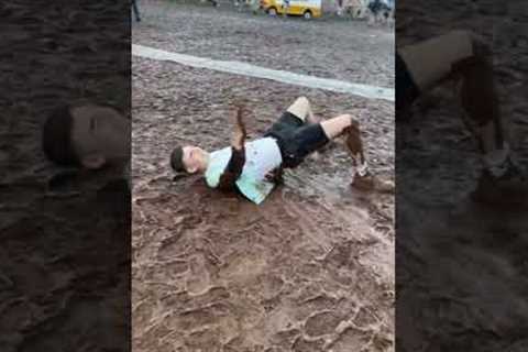 Drunk Man Falls In Mud