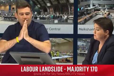 Sky News viewers baffled by strange moans during exit poll predicting Labour landslide