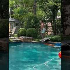 Man Breaks Diving Board In Pool Dive Fail