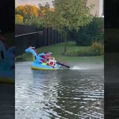 Kids Have Fun in Flooded Street